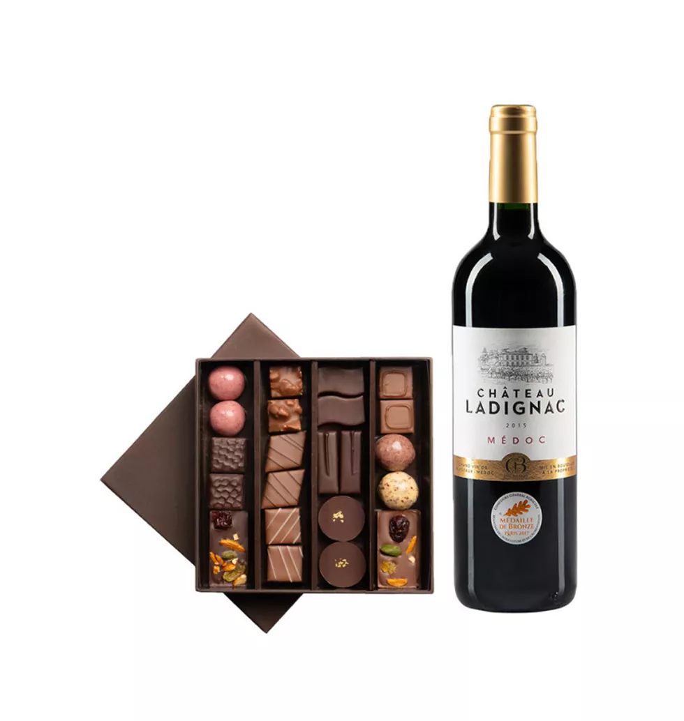 Luxurious Wine and Chocolate Gift Set
