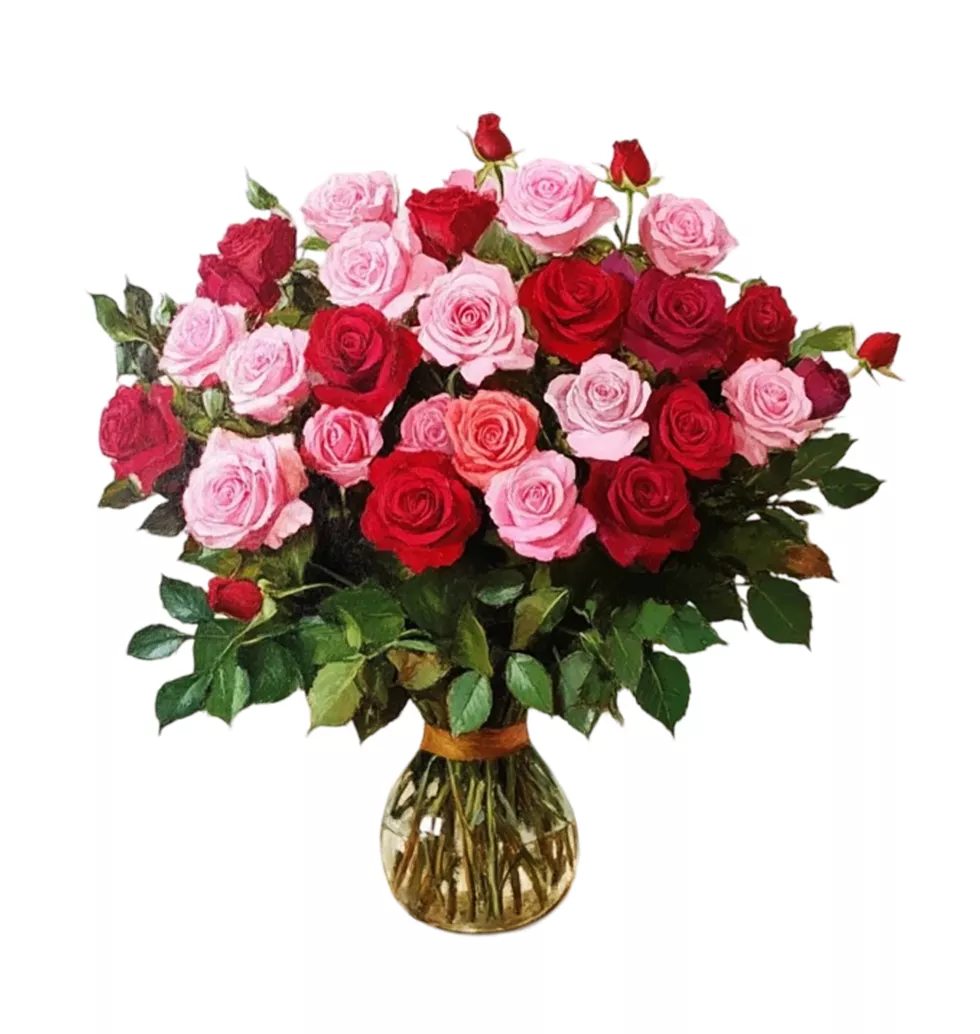 Romantic Red & Pink Rose Combo
