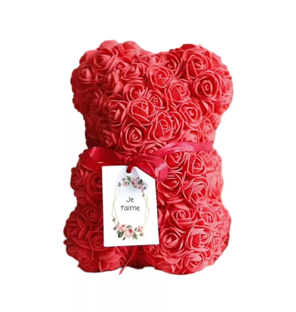 Foam Rose Teddy Bear