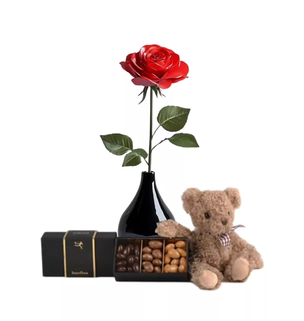 Rose, Chocolate & Teddy Hamper